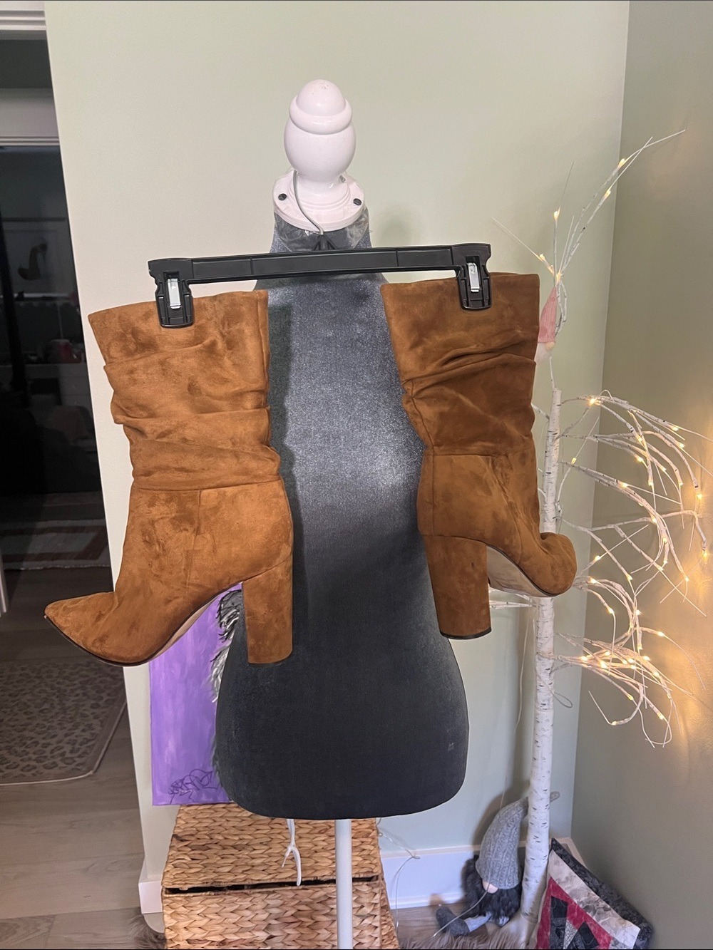 Nine West Slouchy Suede Ankle Boots in Brown - Picture 2 of 9